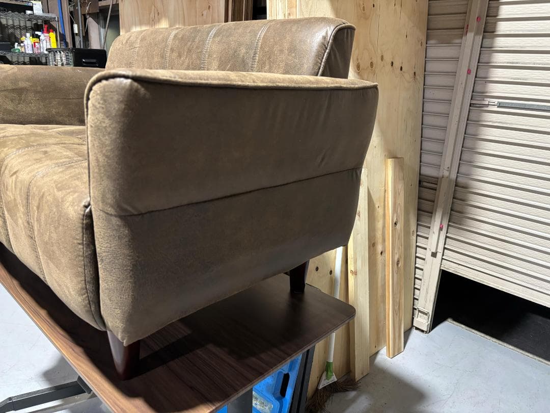 さあラブソファ ヴィンテージレザー調 アロンザ ウッドフレーム 二人掛け