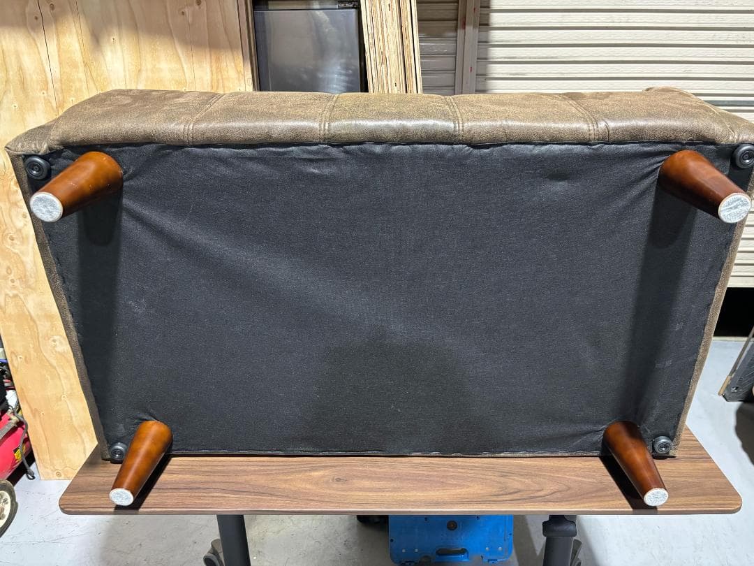 さあラブソファ ヴィンテージレザー調 アロンザ ウッドフレーム 二人掛け