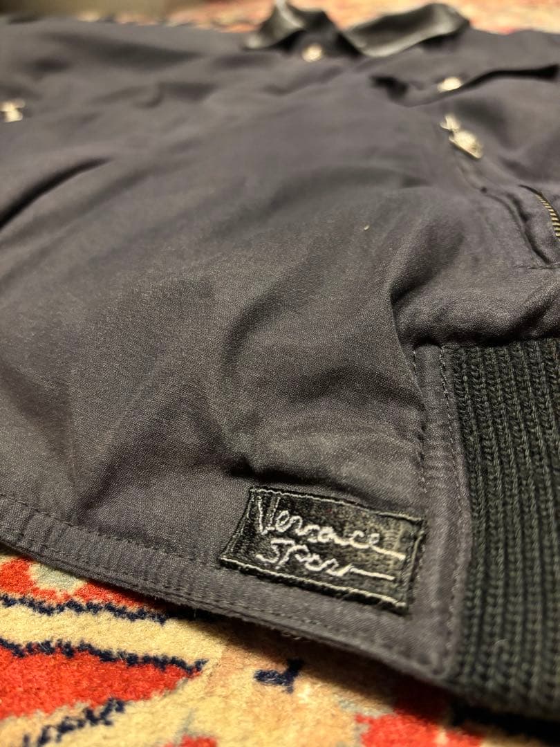 90s VERSACE SPORT レザーカラー ジップブルゾン size52