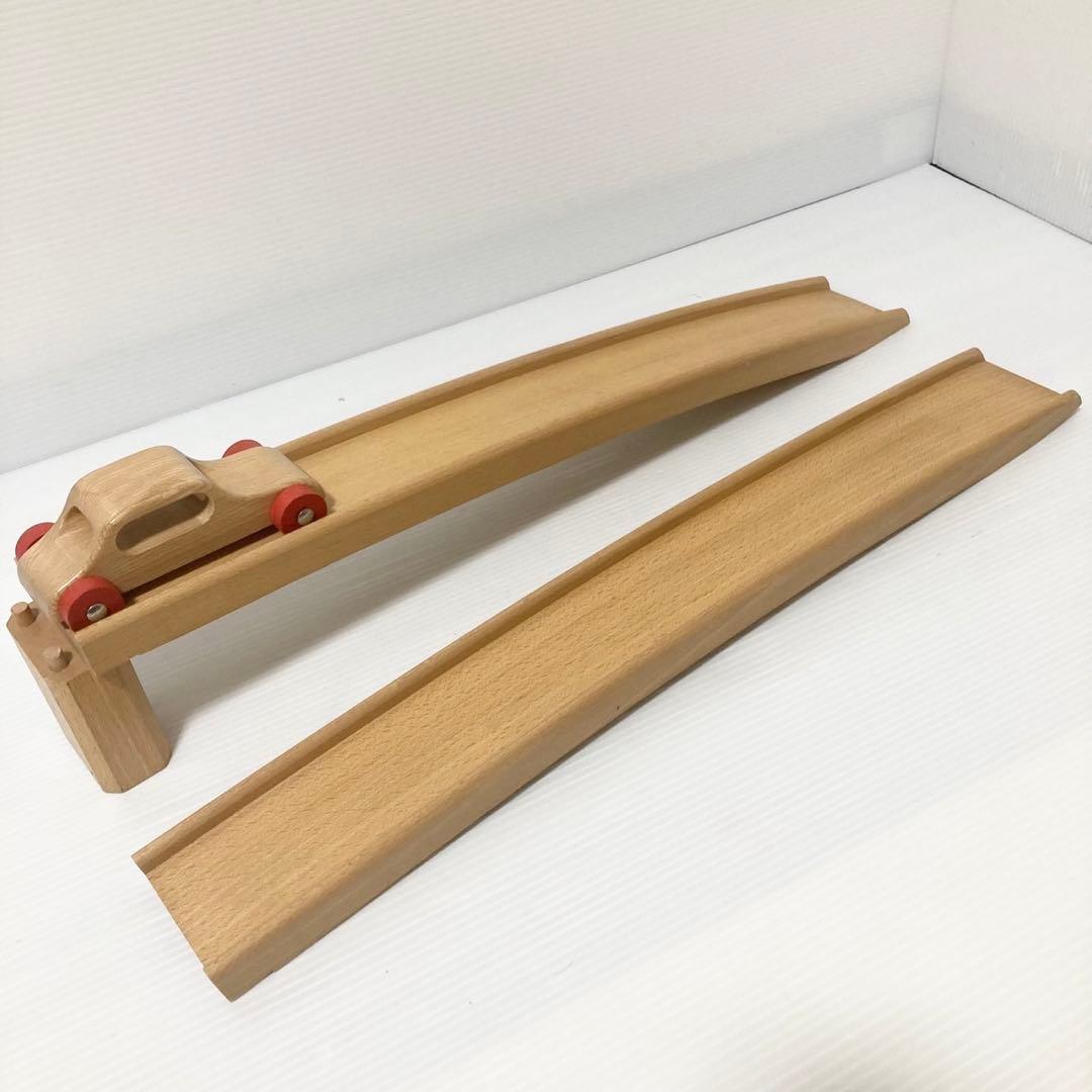 デュシマ社 木製 赤いカー 白木 デュシマ鉄橋 知育玩具