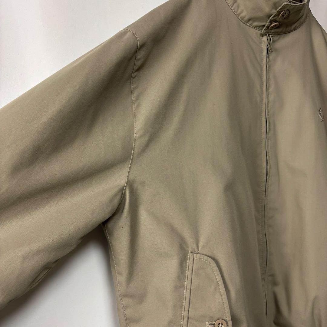 イングランド製　フレッドペリー スウィングトップ　サイズ42　刺繍ロゴ　ベージュ