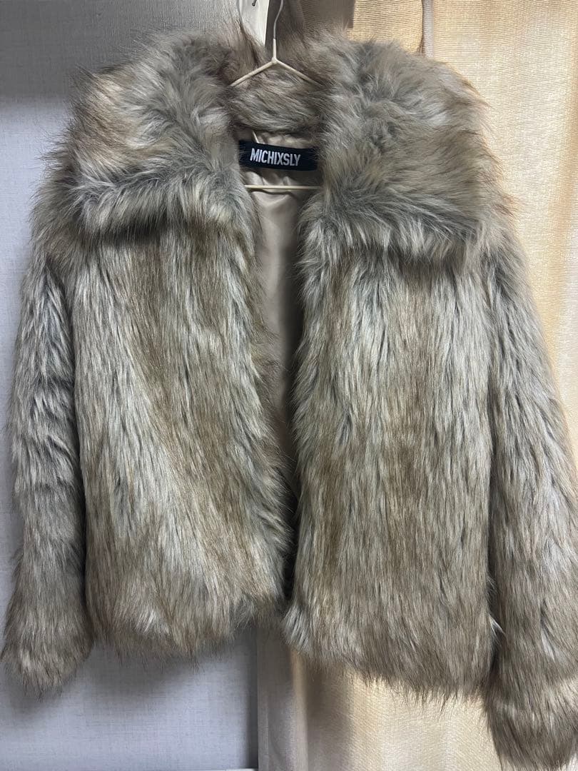 MICHXSLY ファーショートジャケット グレー系