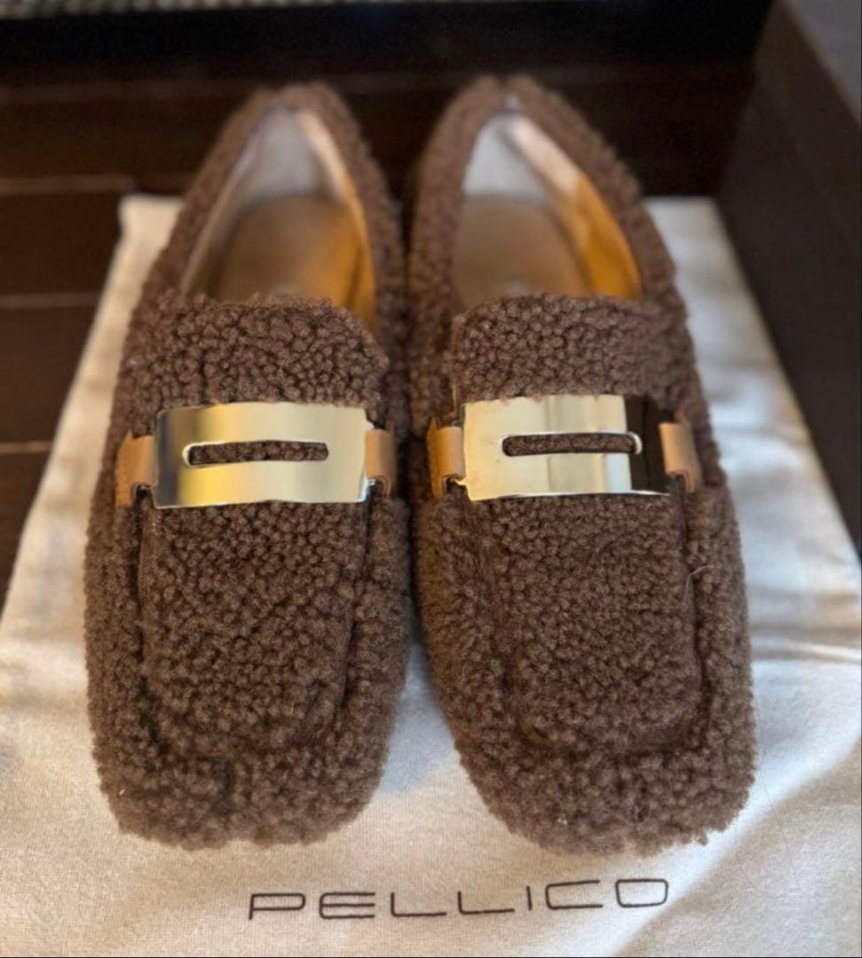 PELLICO ペリーコ　23.5cm ブラウンファー ローファー　美品