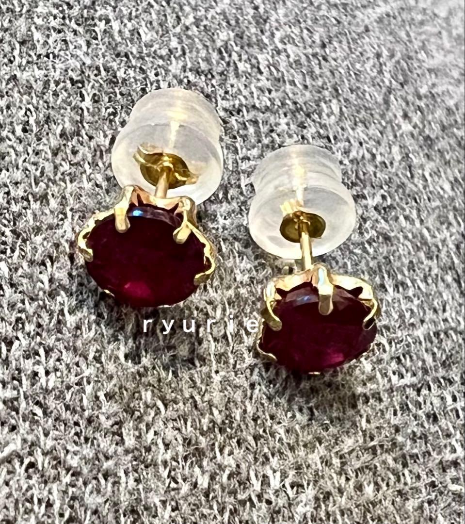 18金レディースピアスルビーセール❣️