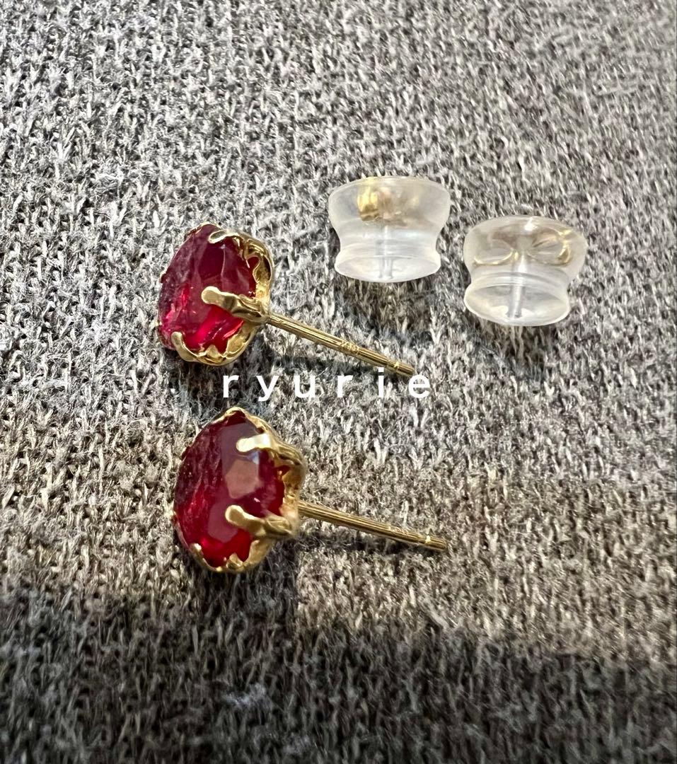 18金レディースピアスルビーセール❣️