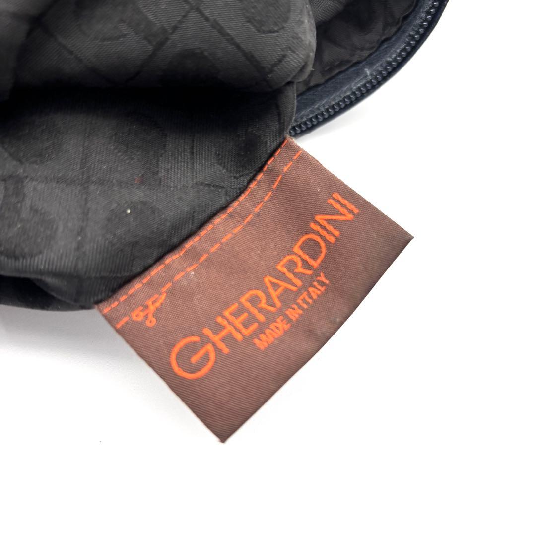 美品 ゲラルディーニ ソフティ 2way ハンドバッグ リュック 総柄 ネイビー