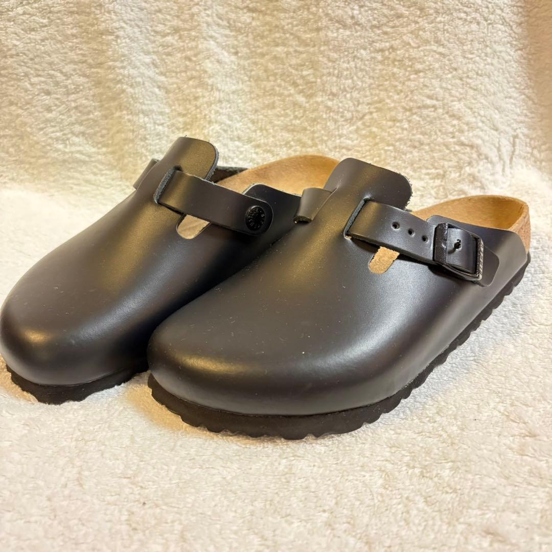 美品 ビルケンシュトック 36 23.0ボストン オイルドレザー サンダル 黒