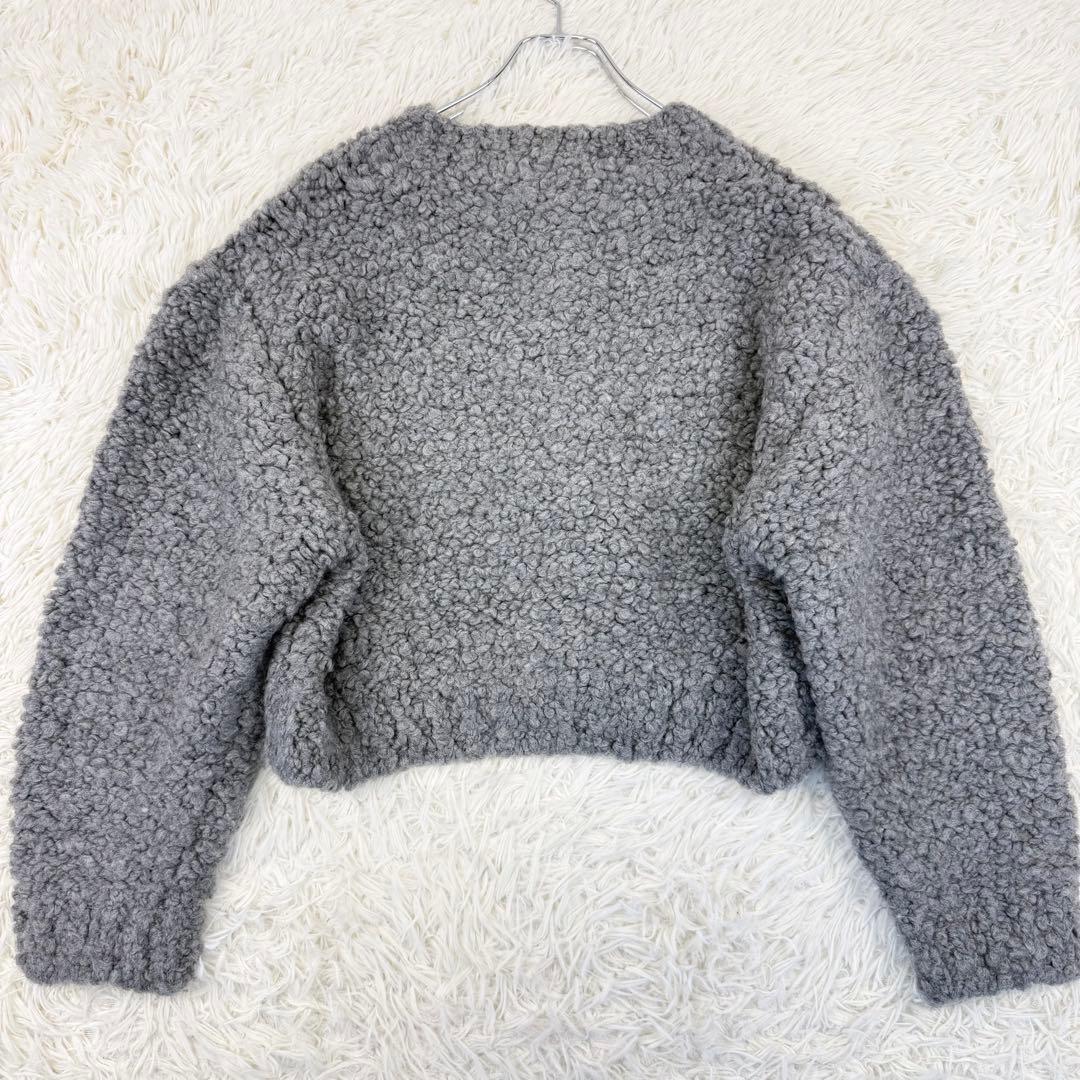 CLANE TEDDY BEAR HAND KNIT TOPS カーディガン 灰
