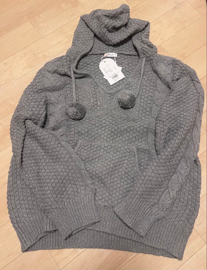 Darich ダーリッチ ケーブルDDロゴVネックニットフーディ