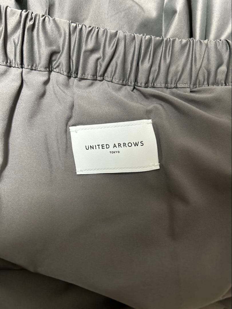 UNITED ARROWS シャブレータフタ プリーツスカート ダークグレイ M