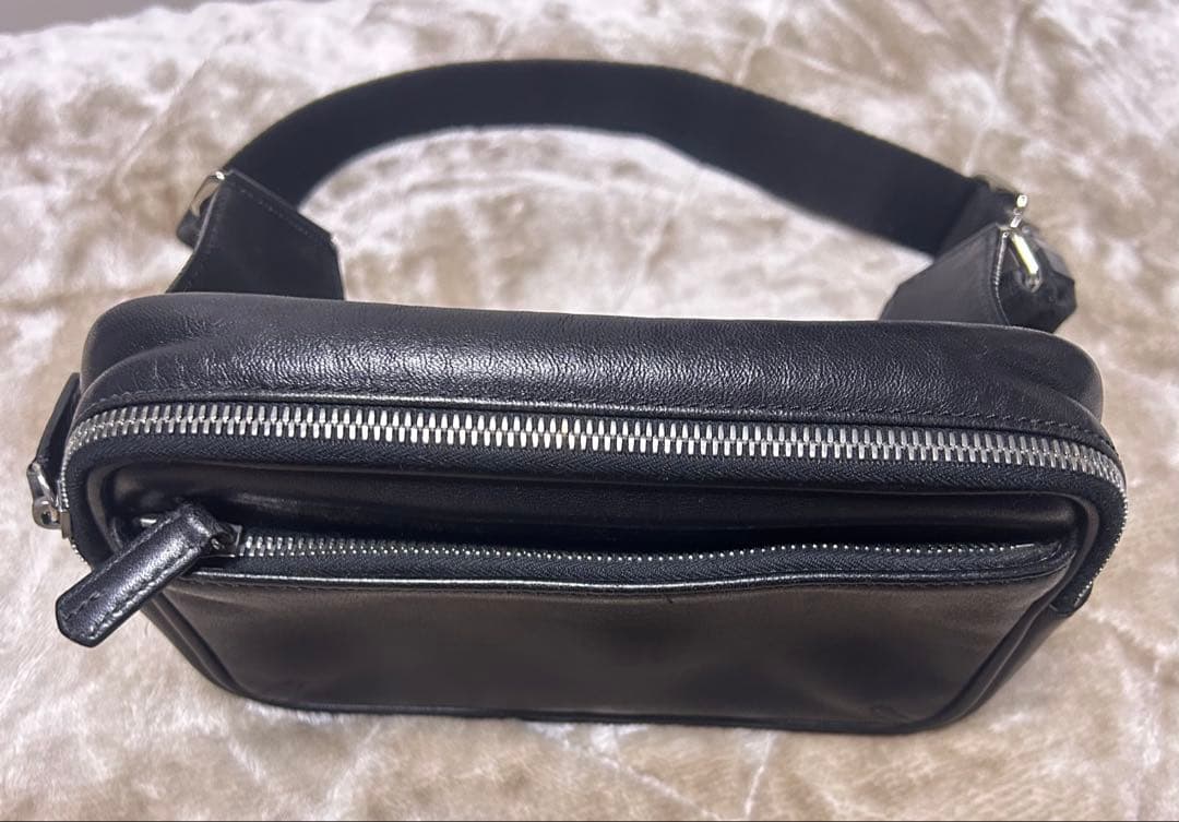 【美品】COACH コーチ ボディバッグ 本革 ブラック