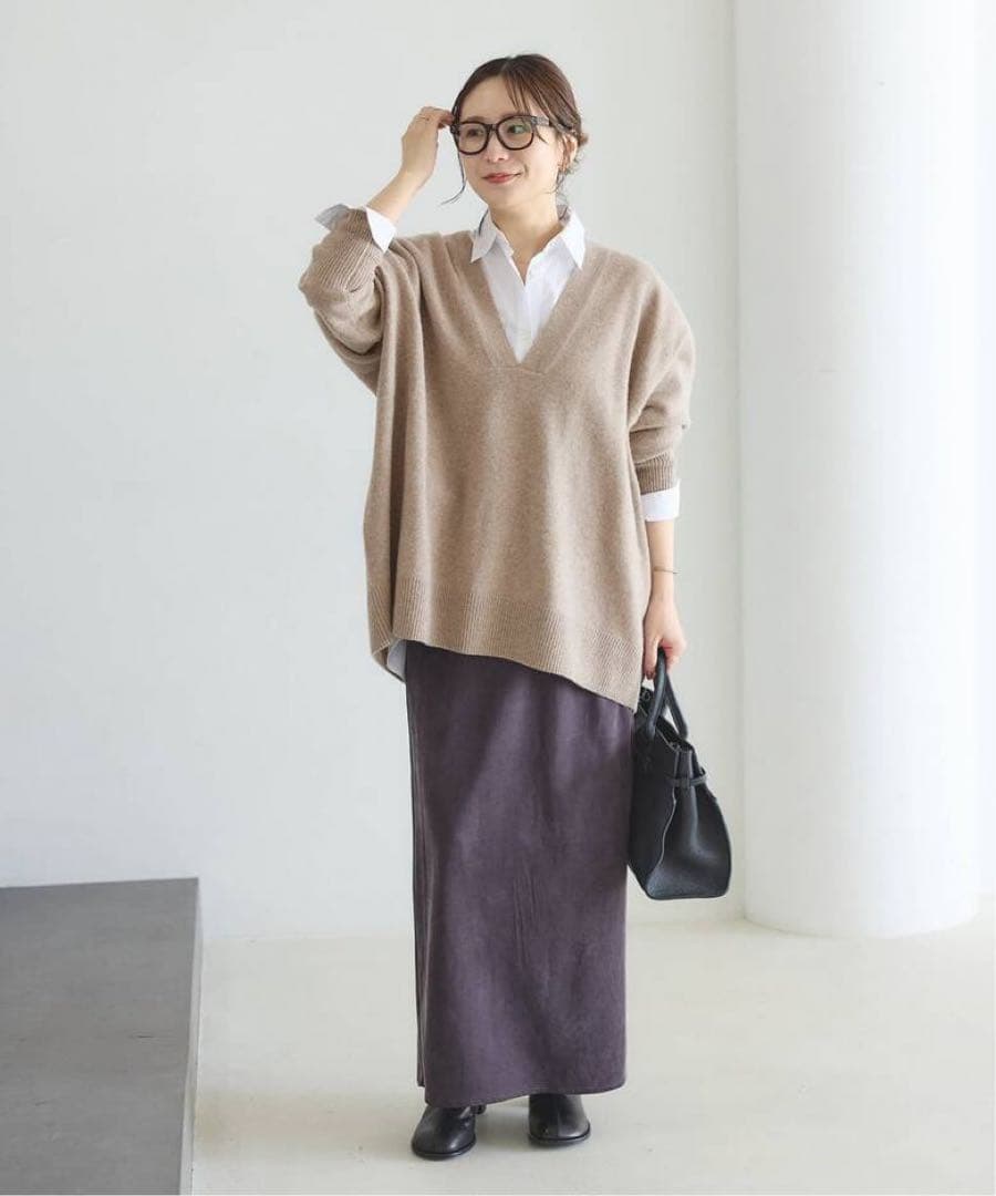 MUSIC DEEP V ルーズプルオーバー ベージュ