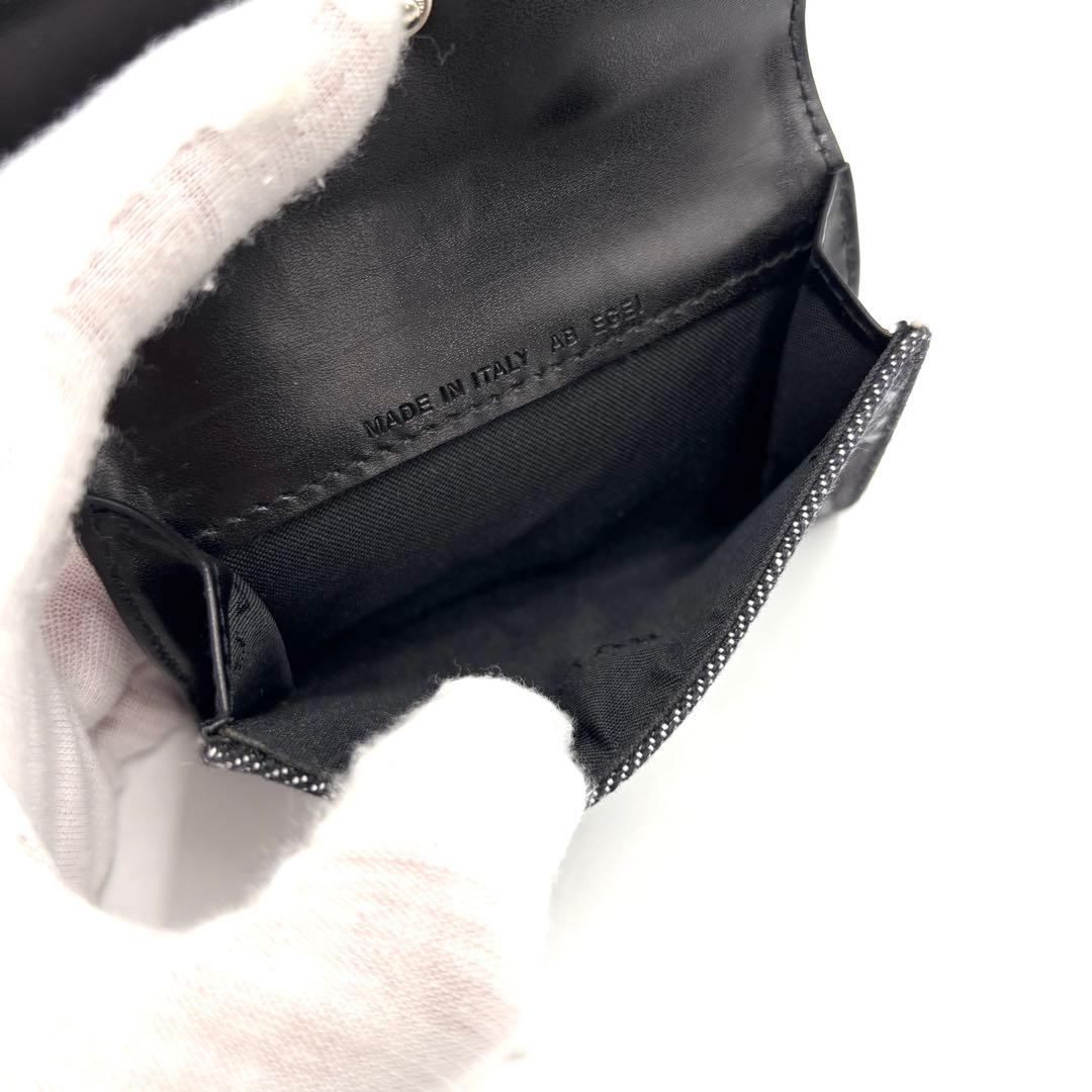 【未使用保管品】ブルガリ ケース ロゴマニア 総柄 ロゴ金具 メンズ 黒