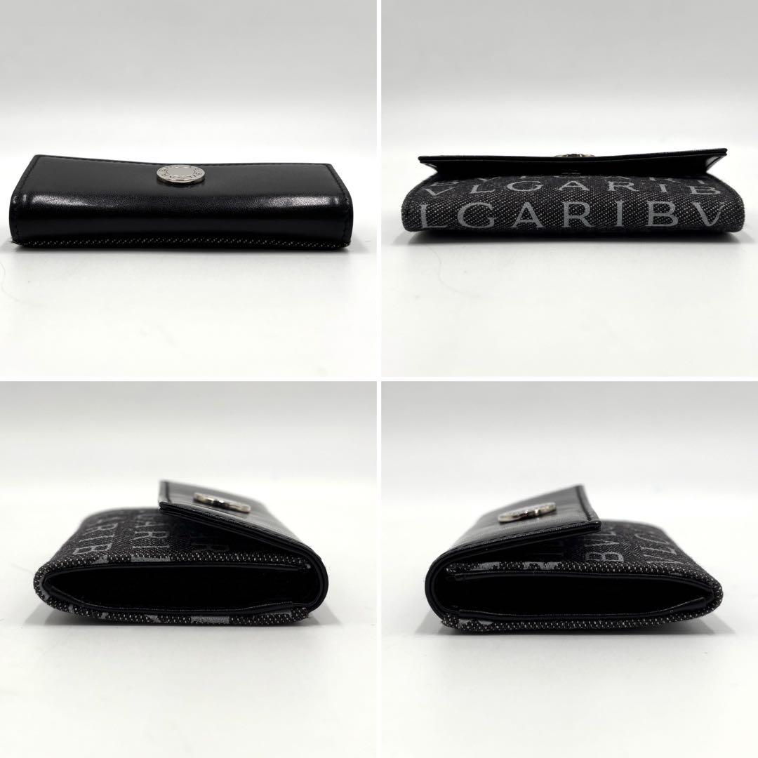 【未使用保管品】ブルガリ ケース ロゴマニア 総柄 ロゴ金具 メンズ 黒