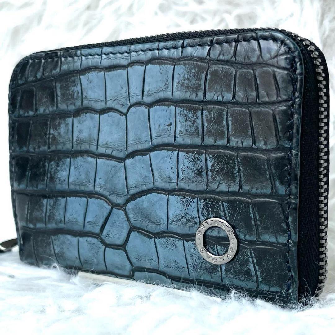 未使用級・最高級⭐︎ブルガリ マン  ラウンドジップ ケース アリゲーター
