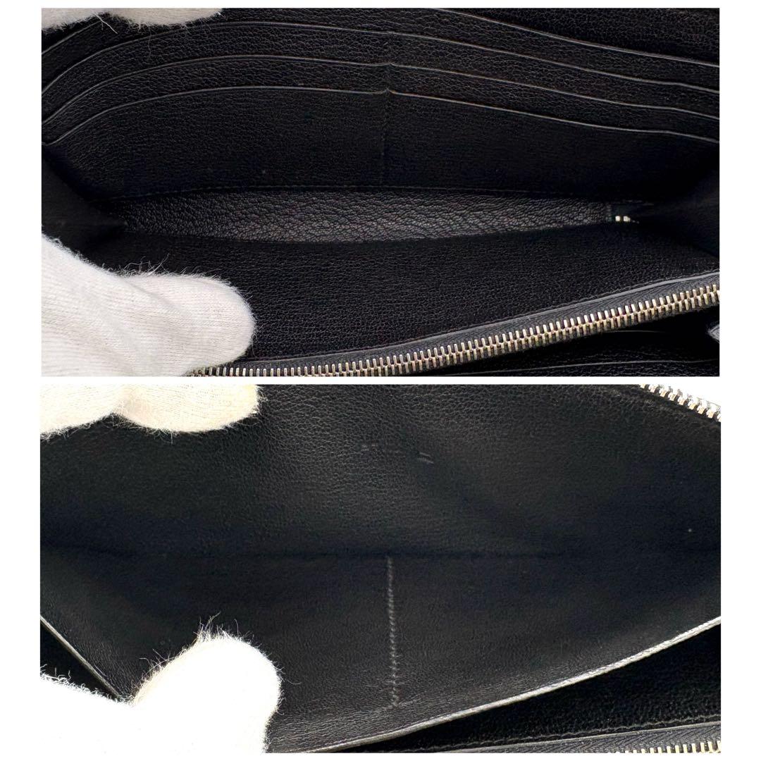 HERMES エルメス アザップロング ブラック シェブルミゾル　オールレザー