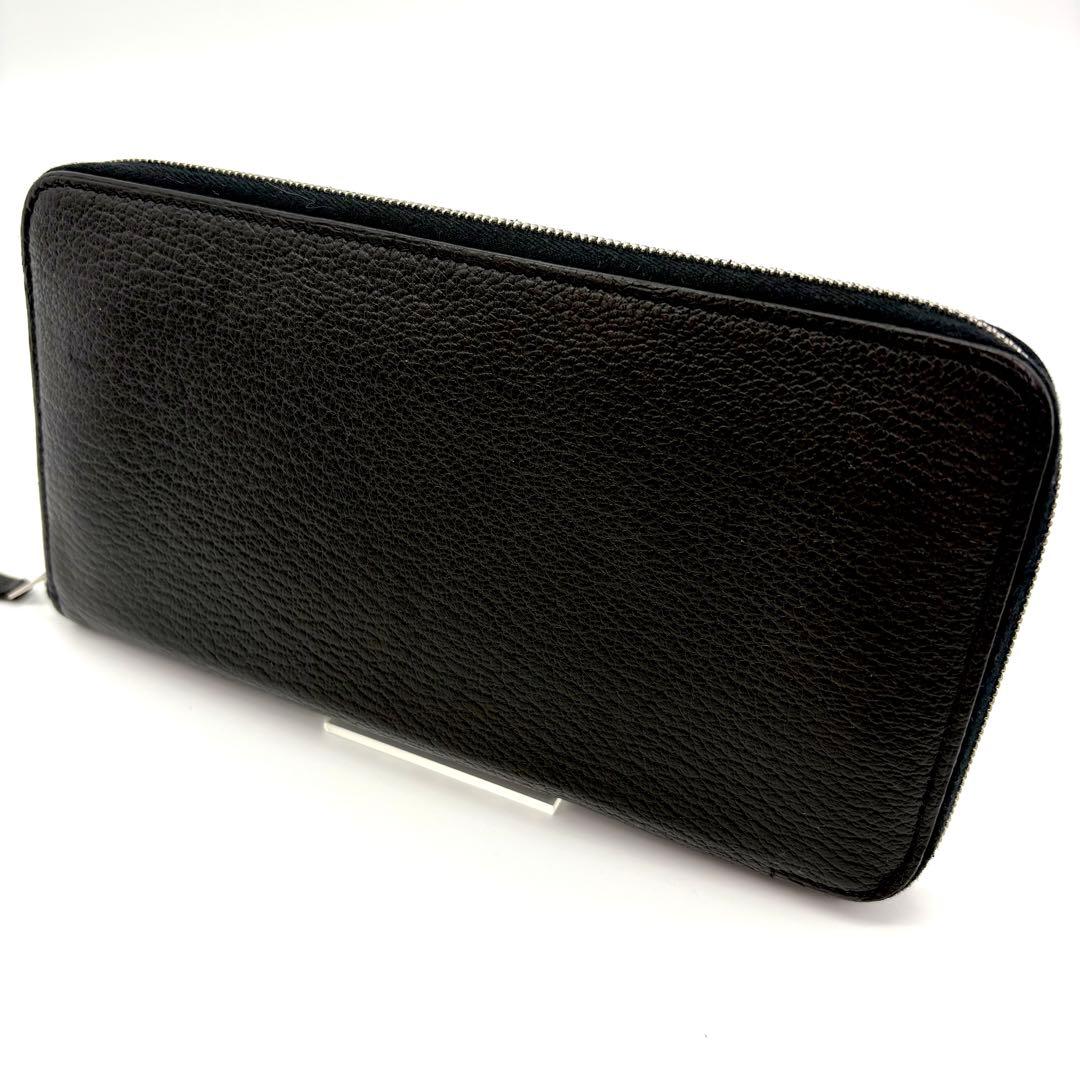 HERMES エルメス アザップロング ブラック シェブルミゾル　オールレザー