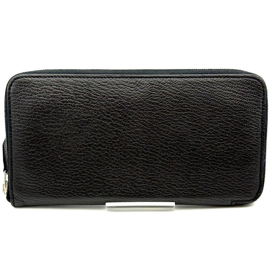 HERMES エルメス アザップロング ブラック シェブルミゾル　オールレザー