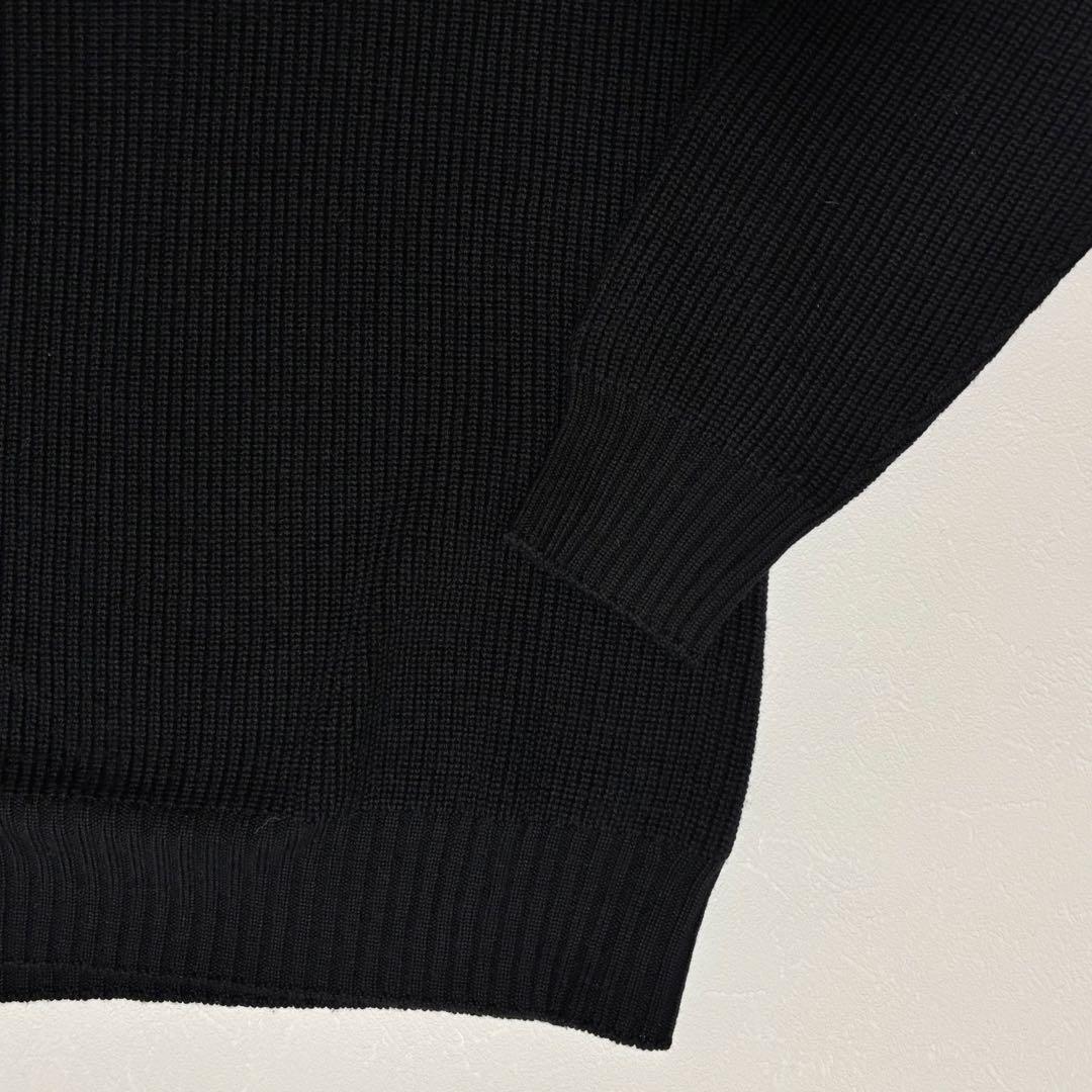 グランサッソ 8G レインウール モックネックニット ブラック 50 約5万円