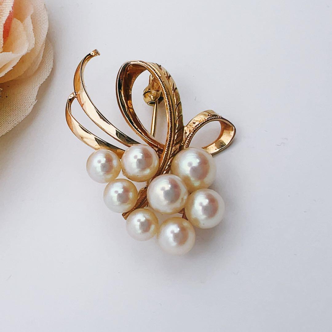 ○田崎真珠　ブローチk14