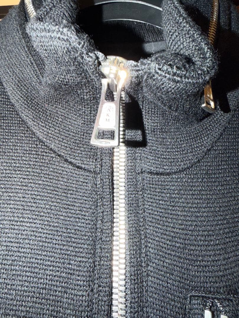 AKM ブラック ニットライダースブルゾン