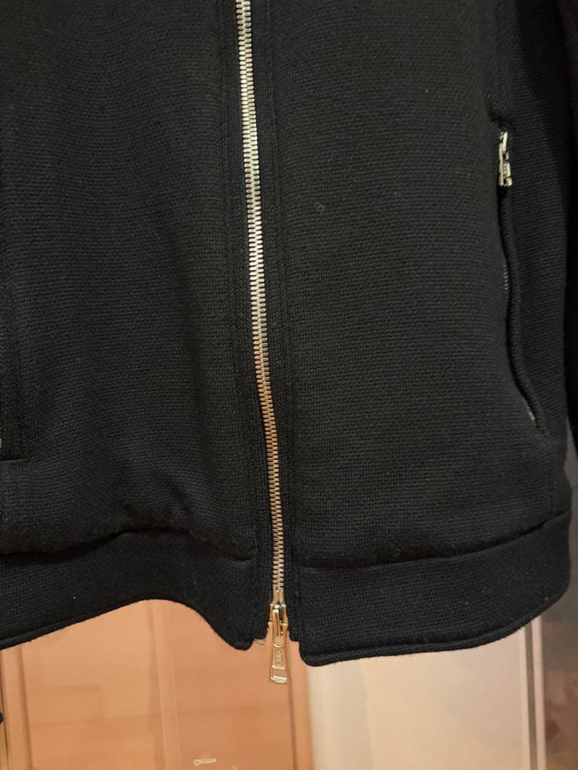 AKM ブラック ニットライダースブルゾン