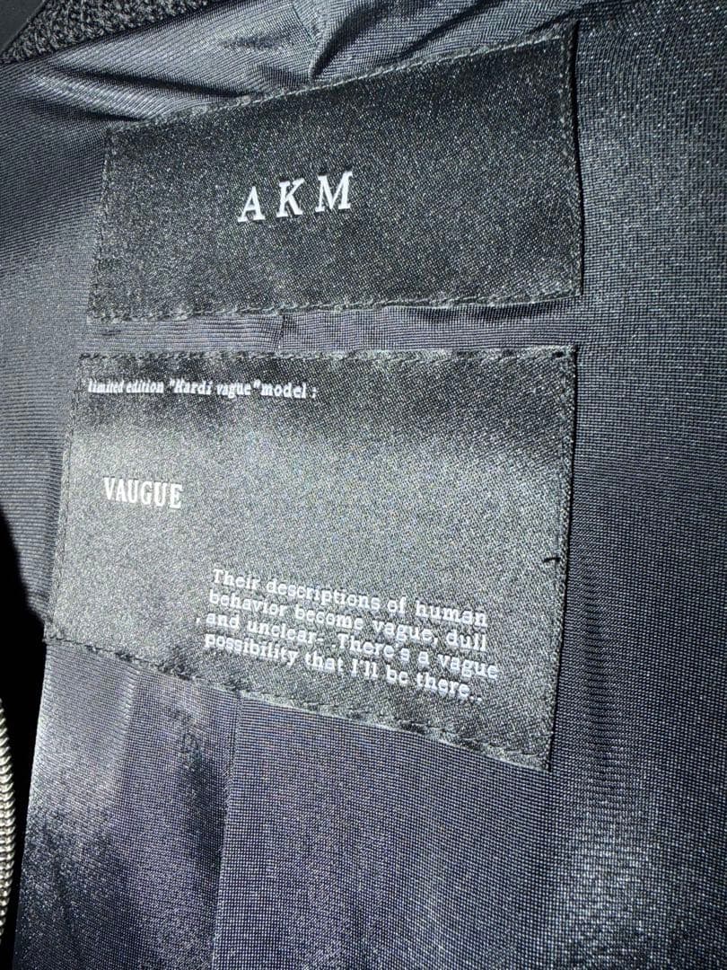 AKM ブラック ニットライダースブルゾン