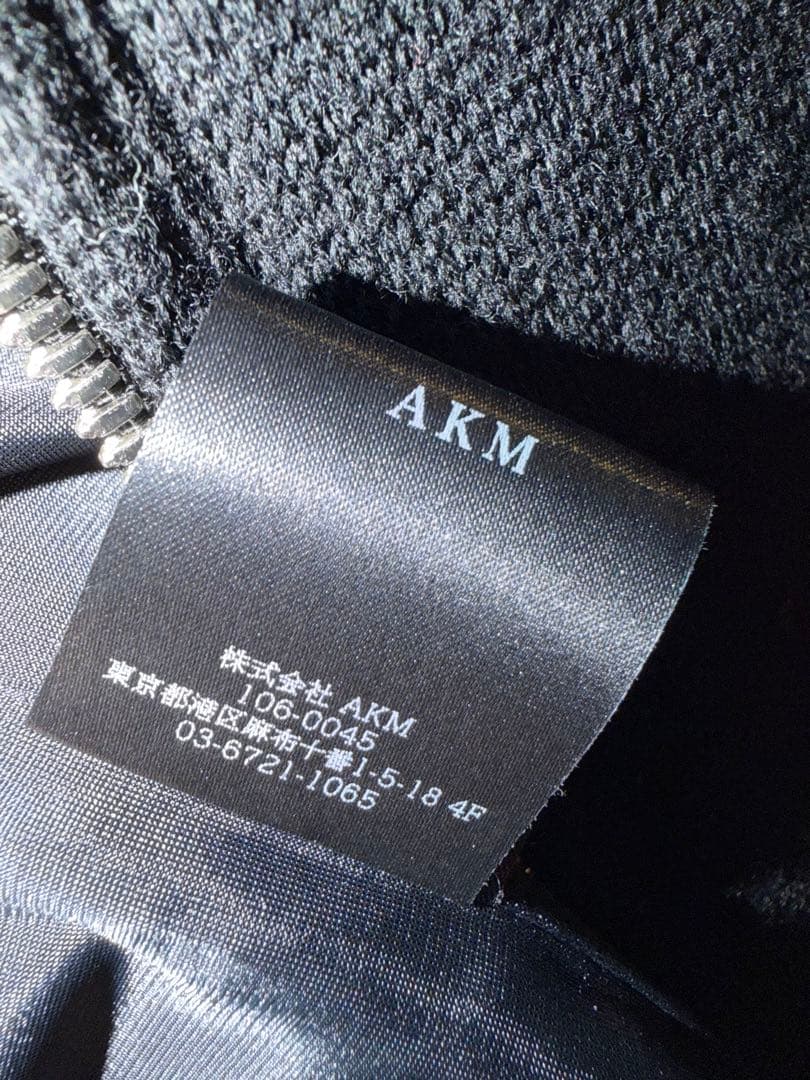 AKM ブラック ニットライダースブルゾン