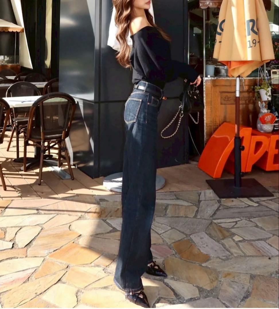 トップス DIANTE LOOSE OFF SHOULDER KNIT TOPS