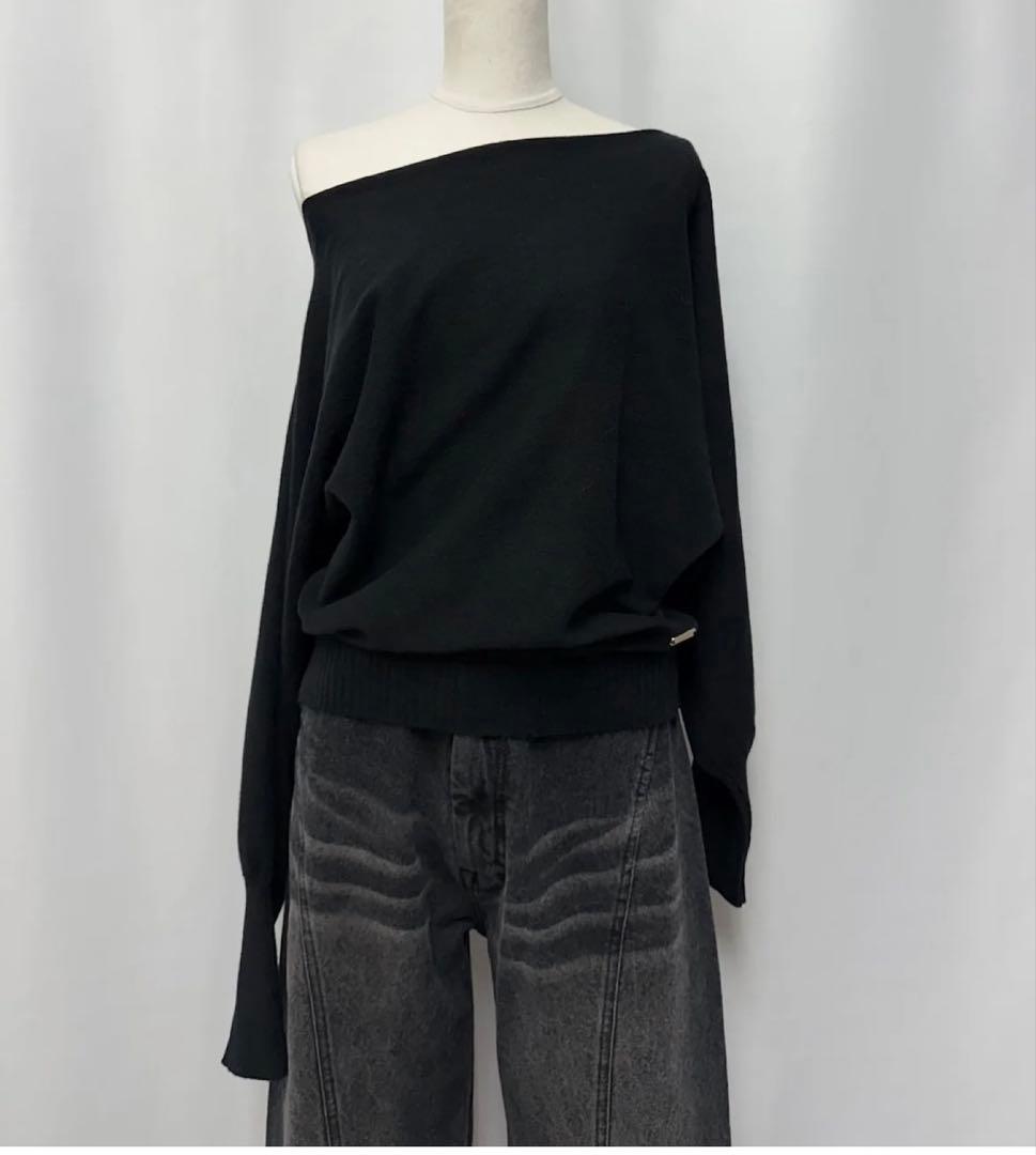 トップス DIANTE LOOSE OFF SHOULDER KNIT TOPS
