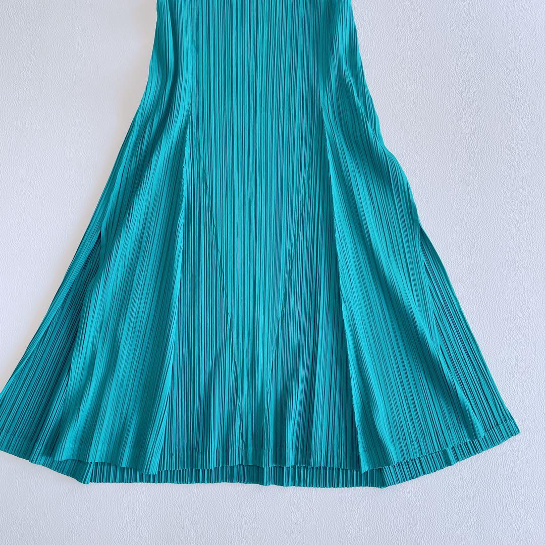 極美品✨近年✨プリーツプリーズ　トップス　チュニック　グリーン　サイズ3 緑