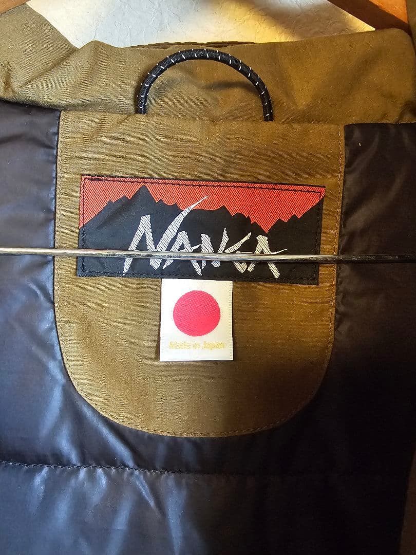 【希少】NANGA ナンガ 焚火ダウン Orange別注 Blueロゴ Lサイズ