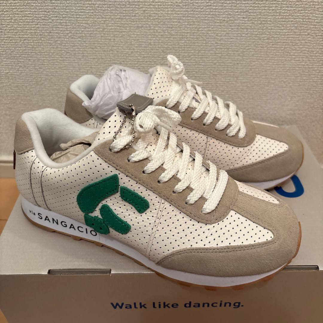 SANGACIO スニーカー ブラック/ホワイト／グリーン