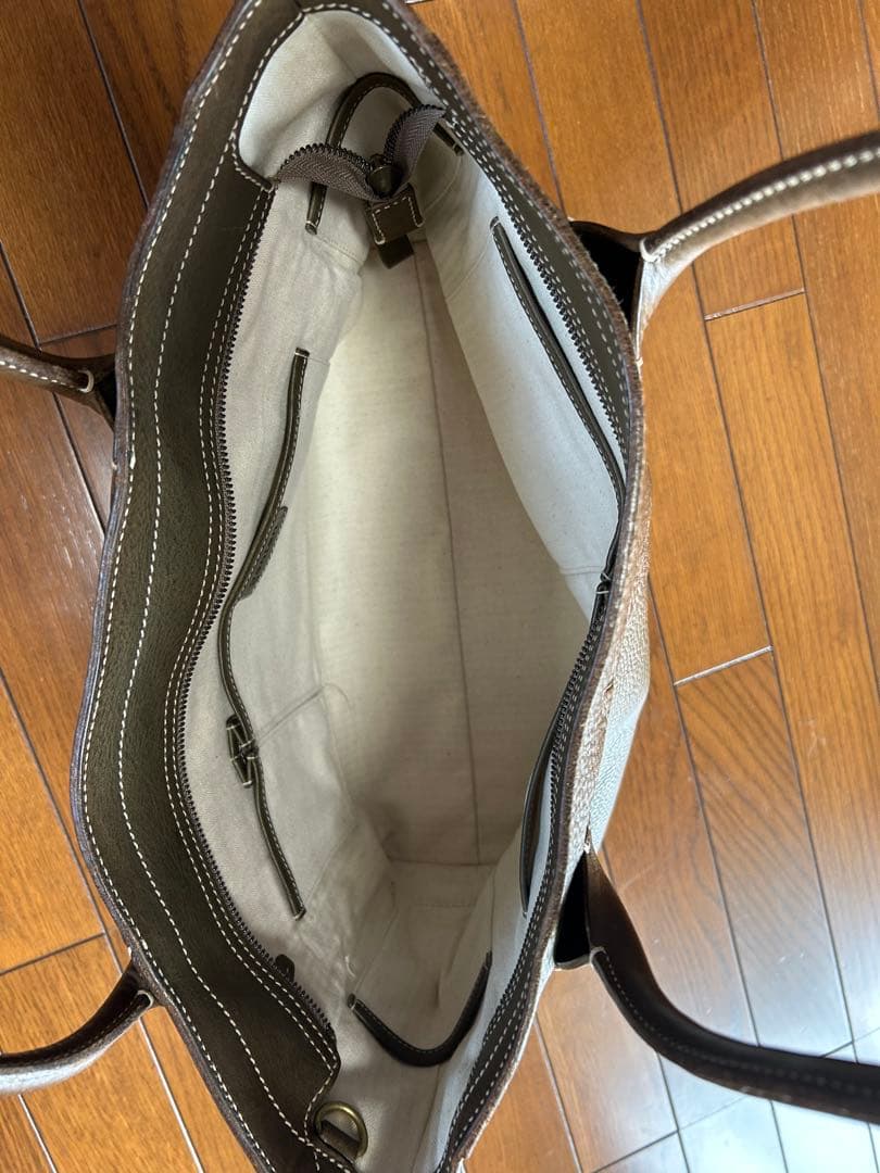 美品　genten 工具刻印 レザートートバッグ 本革 大容量 A4収納可能
