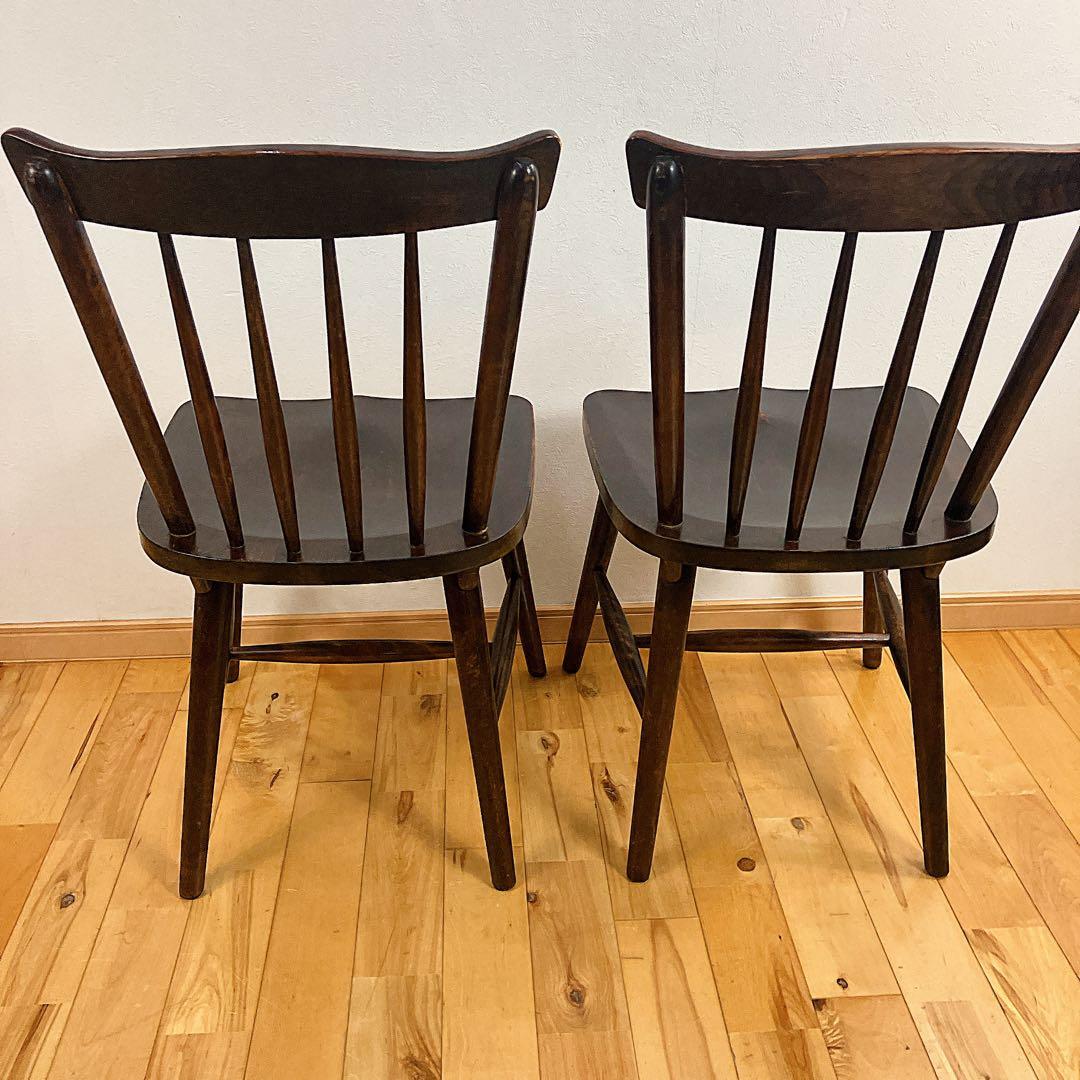 本物志向　北海道民芸家具　ダイニングチェア　ウィンザーチェア　樺材　廃盤　2脚