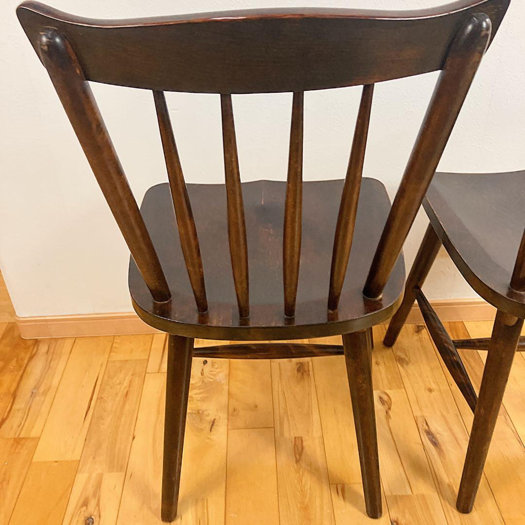 本物志向　北海道民芸家具　ダイニングチェア　ウィンザーチェア　樺材　廃盤　2脚