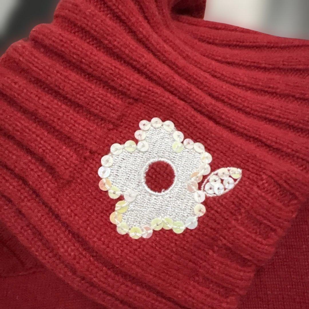 M’S GRACY 赤色リブ襟ニットセーター