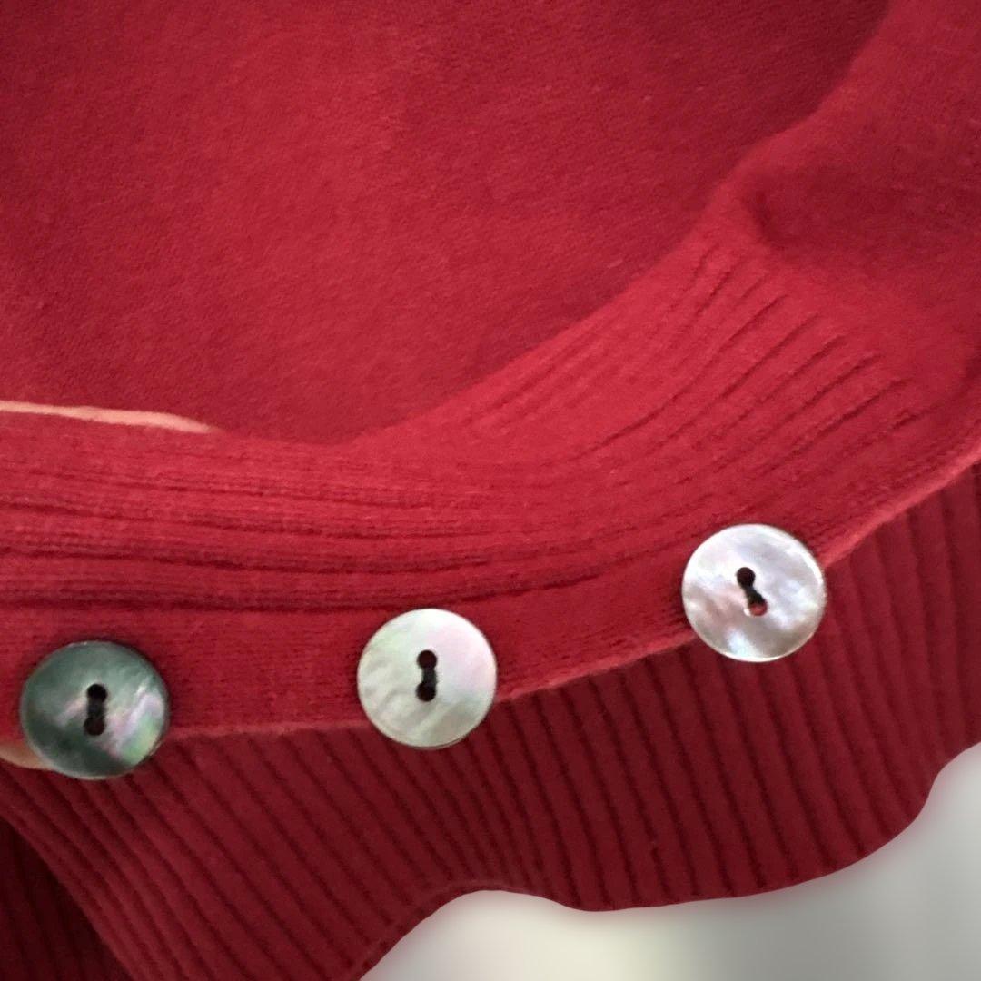 M’S GRACY 赤色リブ襟ニットセーター