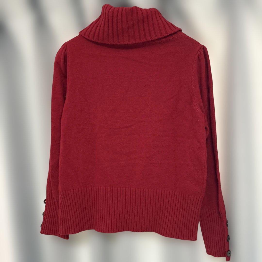 M’S GRACY 赤色リブ襟ニットセーター