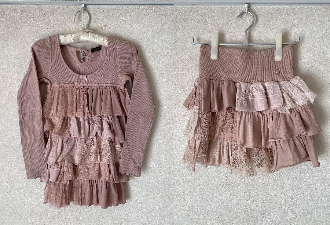 希少 HYSTERICS ピンクフリルロングTシャツ＆ミニスカート（ワンピース）