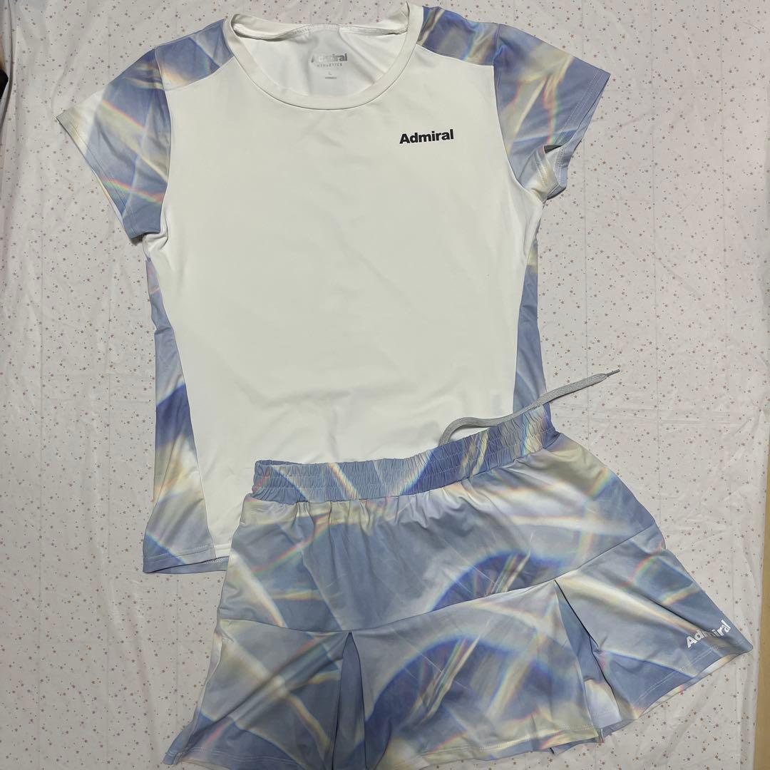 アドミラル　テニスウェア　セットアップ　ホワイト（レディースL）