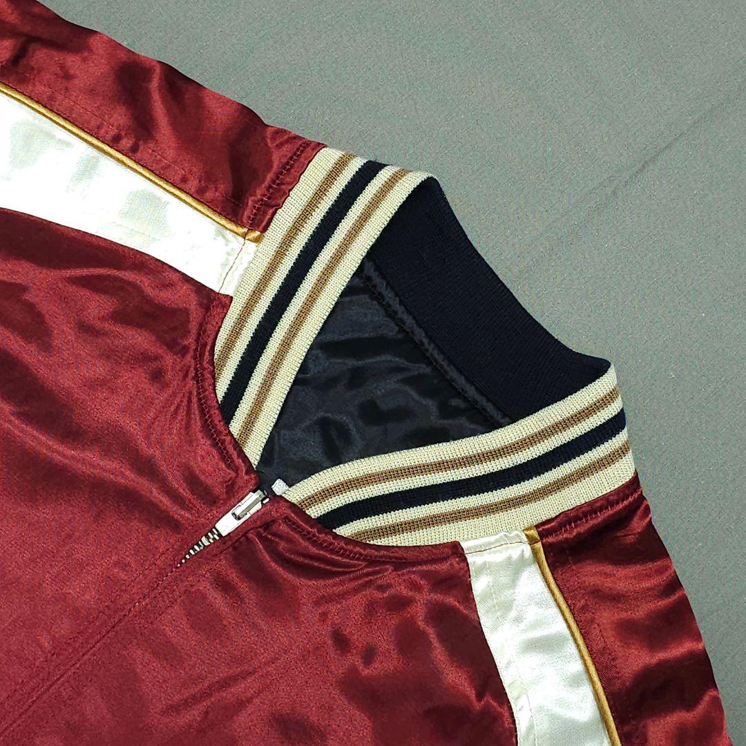 爆裂爛漫娘 サテン スカジャン 神輿 祭 和柄 F商会 バクレツ B-R-M 赤