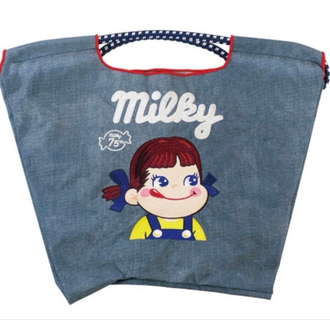 ボールアンドチェーン 不二家 ペコちゃん ミルキー MSサイズ　デニム　希少品