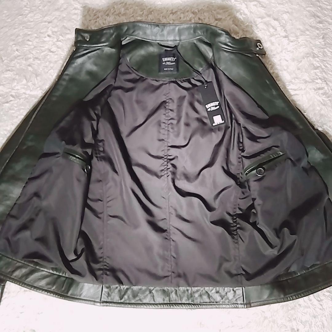 【タグ付 極美品 希少色】エンメティ　JURI　シングルライダースジャケット