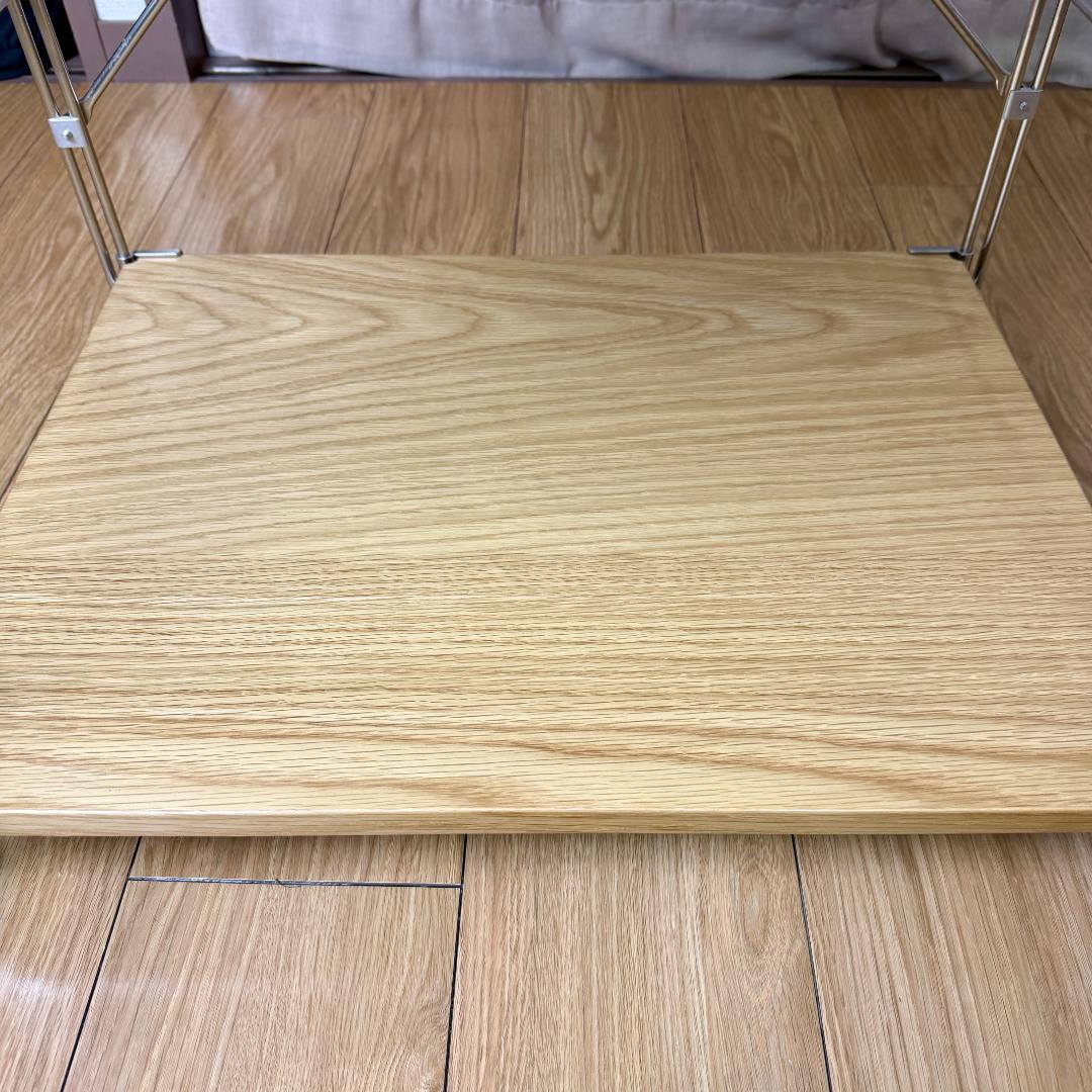 無印良品　ステンレスユニットシェルフ・オーク材棚 小