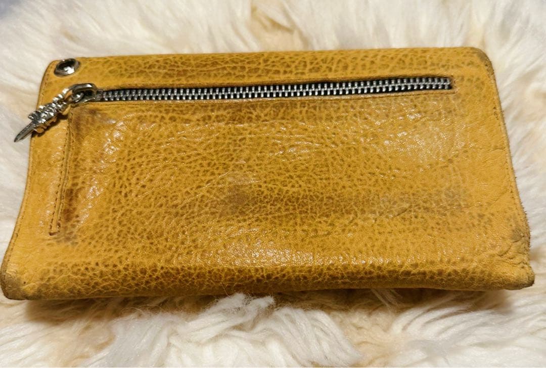 クロムハーツ■WAVE CROSS BALLヌードレザーウェーブウォレット長財布