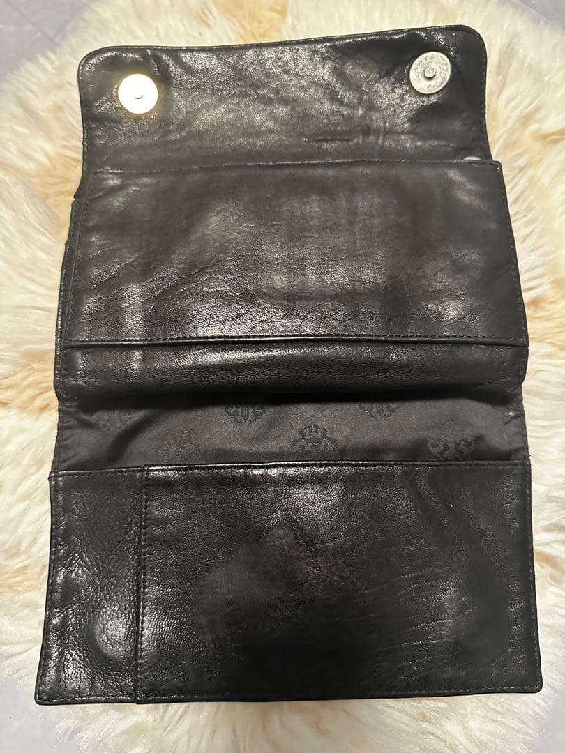 クロムハーツ■WAVE CROSS BALLヌードレザーウェーブウォレット長財布