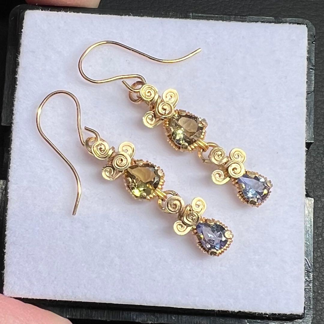 【for おうがっちょ様】タンザナイト＆ゾイサイト　ピアス2点　14kgf