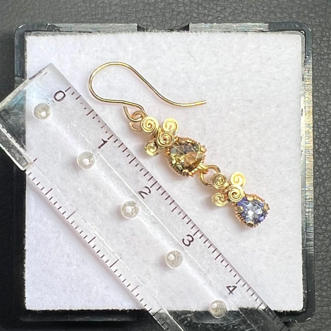 【for おうがっちょ様】タンザナイト＆ゾイサイト　ピアス2点　14kgf