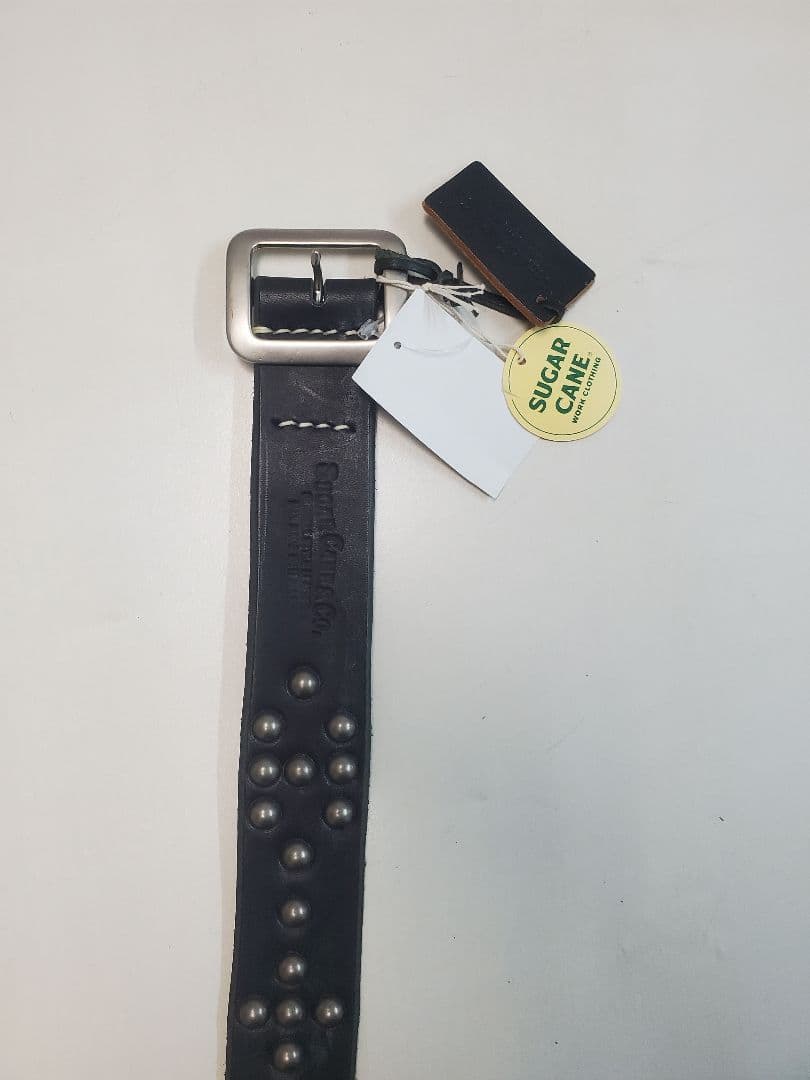 SUGARCANE スタッズ ギャリソンベルト SC02321 黒 36 新品